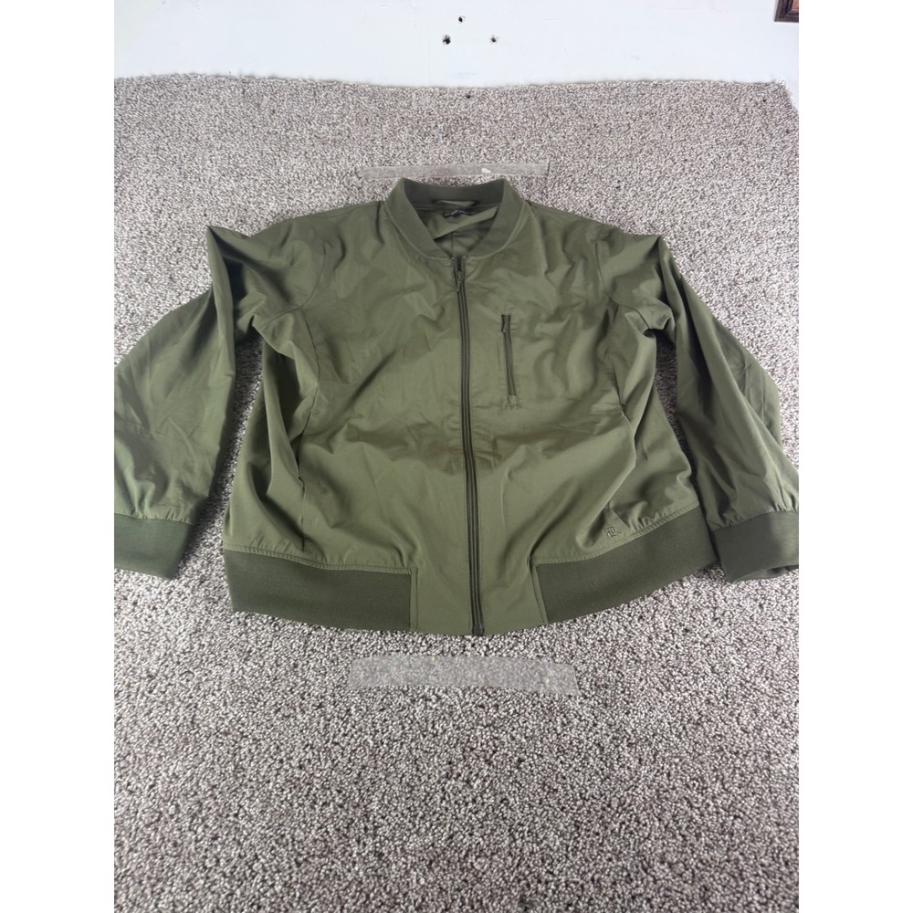 Banana Republic Womens XL Olive Green Full Zip Bomber Jacket Performance Stretch
